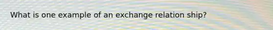 What is one example of an exchange relation ship?