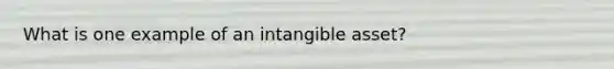 What is one example of an intangible asset?