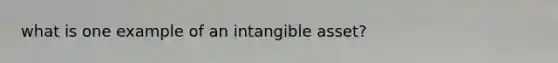 what is one example of an intangible asset?