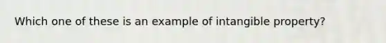 Which one of these is an example of intangible property?