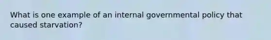 What is one example of an internal governmental policy that caused starvation?