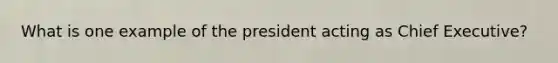 What is one example of the president acting as Chief Executive?