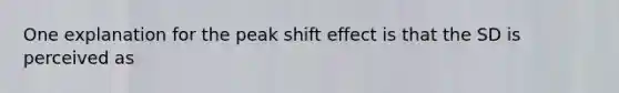 One explanation for the peak shift effect is that the SD is perceived as