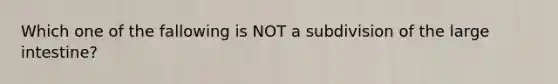 Which one of the fallowing is NOT a subdivision of the large intestine?