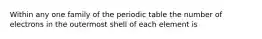 Within any one family of the periodic table the number of electrons in the outermost shell of each element is