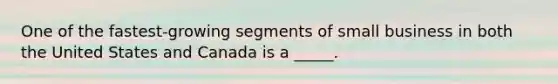 One of the fastest-growing segments of small business in both the United States and Canada is a _____.