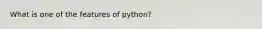 What is one of the features of python?