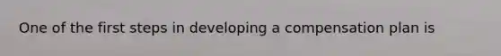 One of the first steps in developing a compensation plan is