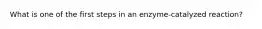 What is one of the first steps in an enzyme-catalyzed reaction?