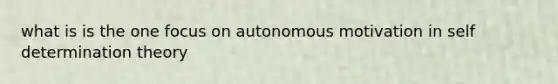 what is is the one focus on autonomous motivation in self determination theory