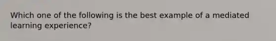 Which one of the following is the best example of a mediated learning experience?