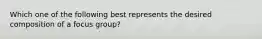 Which one of the following best represents the desired composition of a focus group?