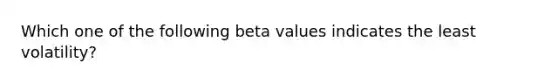 Which one of the following beta values indicates the least volatility?