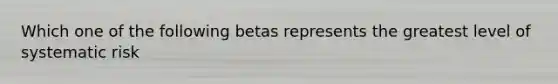 Which one of the following betas represents the greatest level of systematic risk