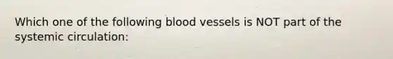 Which one of the following blood vessels is NOT part of the systemic circulation: