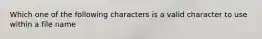 Which one of the following characters is a valid character to use within a file name