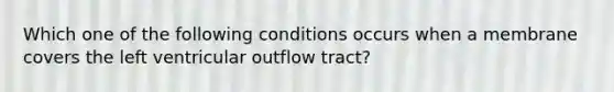 Which one of the following conditions occurs when a membrane covers the left ventricular outflow tract?