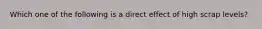 Which one of the following is a direct effect of high scrap levels?