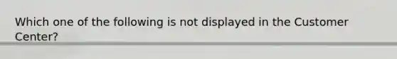 Which one of the following is not displayed in the Customer Center?