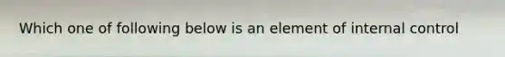 Which one of following below is an element of internal control