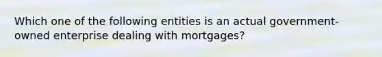 Which one of the following entities is an actual government-owned enterprise dealing with mortgages?