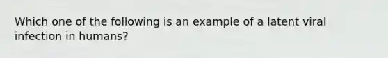 Which one of the following is an example of a latent viral infection in humans?