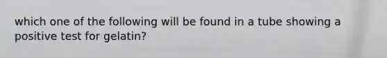 which one of the following will be found in a tube showing a positive test for gelatin?