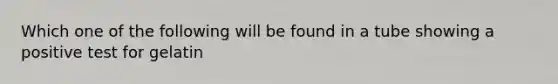 Which one of the following will be found in a tube showing a positive test for gelatin