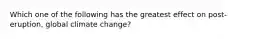 Which one of the following has the greatest effect on post-eruption, global climate change?