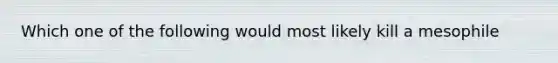 Which one of the following would most likely kill a mesophile