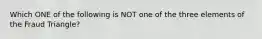Which ONE of the following is NOT one of the three elements of the Fraud Triangle?