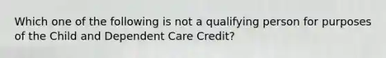 Which one of the following is not a qualifying person for purposes of the Child and Dependent Care Credit?