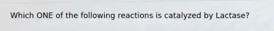 Which ONE of the following reactions is catalyzed by Lactase?