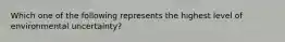 Which one of the following represents the highest level of environmental uncertainty?