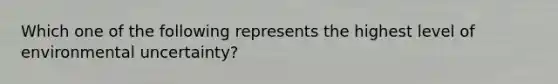 Which one of the following represents the highest level of environmental uncertainty?