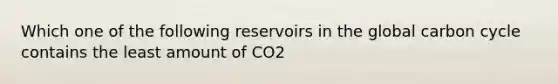 Which one of the following reservoirs in the global carbon cycle contains the least amount of CO2