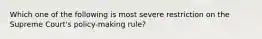 Which one of the following is most severe restriction on the Supreme Court's policy-making rule?