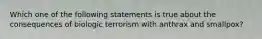 Which one of the following statements is true about the consequences of biologic terrorism with anthrax and smallpox?