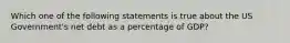 Which one of the following statements is true about the US Government's net debt as a percentage of GDP?