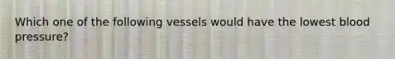 Which one of the following vessels would have the lowest blood pressure?