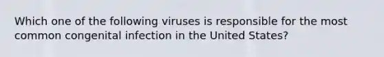 Which one of the following viruses is responsible for the most common congenital infection in the United States?