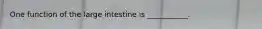 One function of the large intestine is ___________.