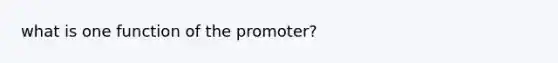 what is one function of the promoter?