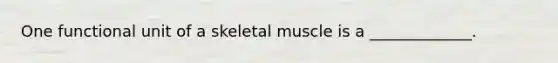 One functional unit of a skeletal muscle is a _____________.