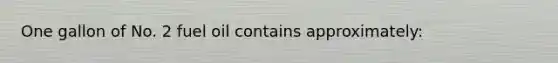 One gallon of No. 2 fuel oil contains approximately: