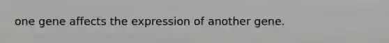 one gene affects the expression of another gene.