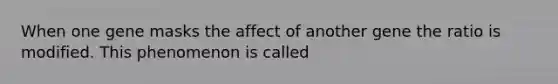 When one gene masks the affect of another gene the ratio is modified. This phenomenon is called