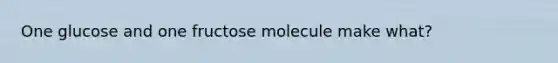 One glucose and one fructose molecule make what?