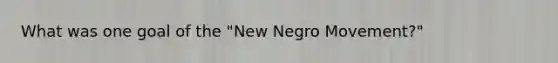 What was one goal of the "New Negro Movement?"