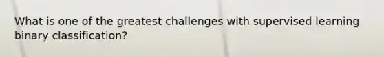 What is one of the greatest challenges with supervised learning binary classification?